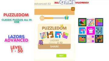 Puzzledom - Lazors Advanced Level 1 - 50 - Walkthrough
