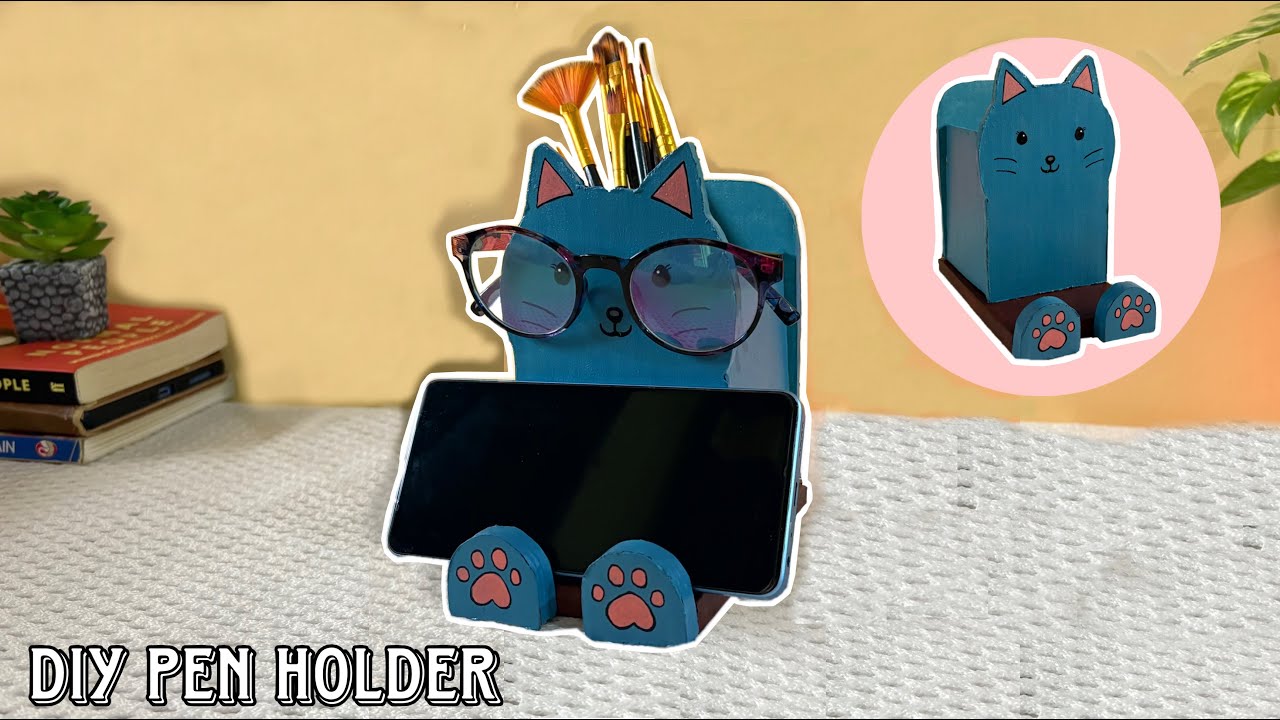 Подставка для ручек и телефона из картона своими руками 