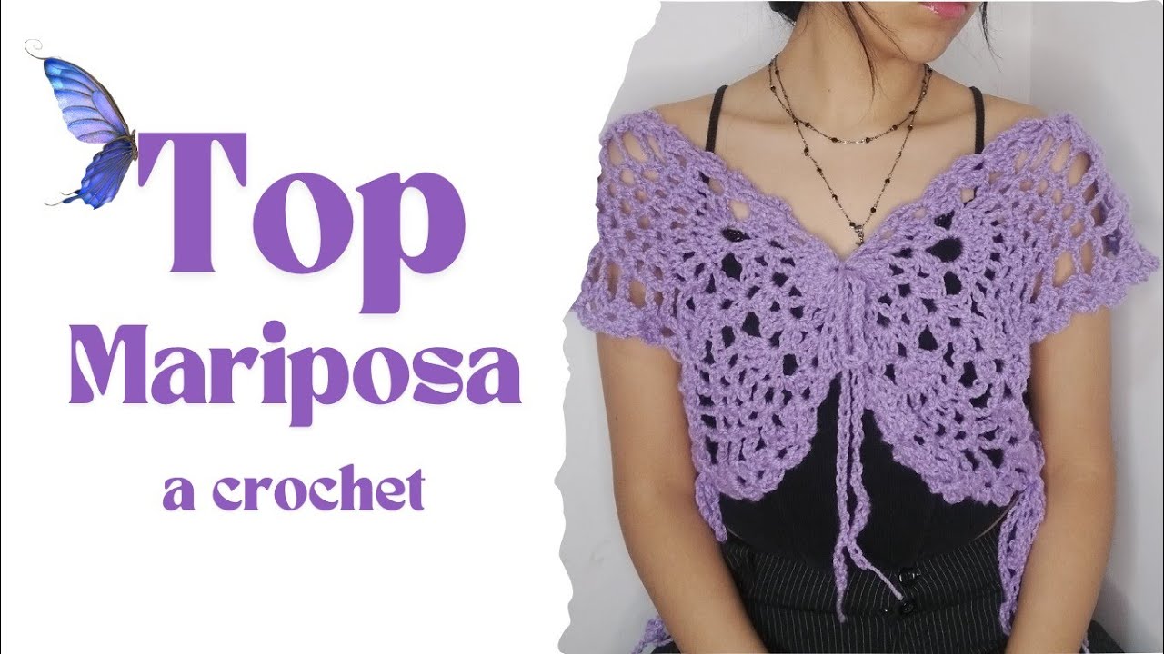 Top Mariposa a Crochet | Tutorial🦋