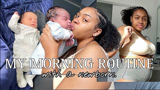 MY REALISTIC MORNING ROUTINE WITH A NEWBORN... (as a first time mom)