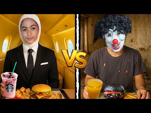 تحدي الشخص الفقير ضد الشخص الغني لمده يوم كامل لابوبو الشرير هجم علينا