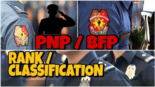 PNP & BFP ranks and insignia classification | #ranks #insignia