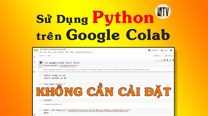 NTV | 01.1 Sử dụng Python trên Google Colab