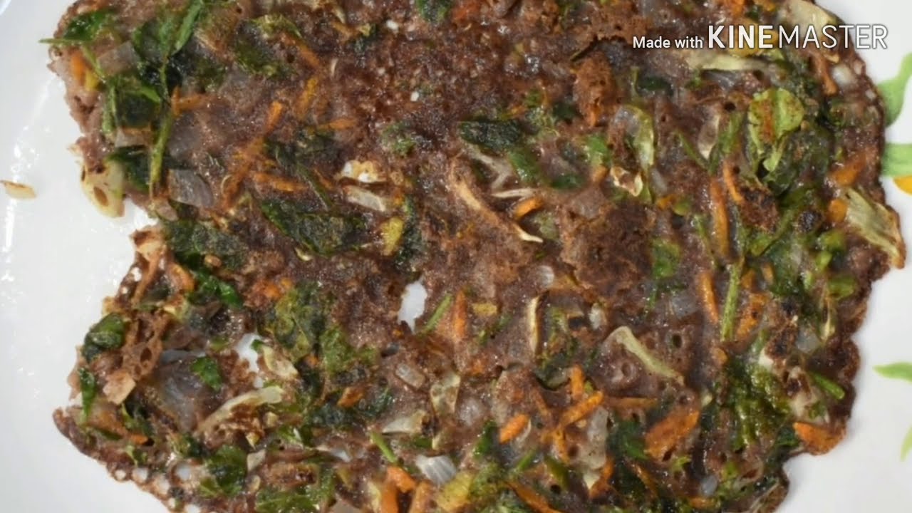Vegetable ragi oats uttapam