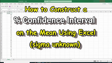 How to Construct a Confidence Interval on the Mean Using Excel (Sigma Unknown)