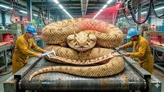Inside the Deadliest Snake Leather Factory 🐍 | How Snake Skin Turns Into $50,000 Luxury Jackets