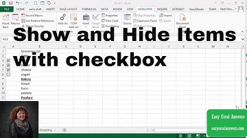 Show and Hide Items with checkbox with no macro in Excel