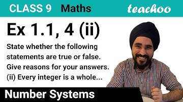 Ex 1.1, 4 (ii) - True or False: Every integer is a whole number [Vide] - Teachoo