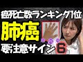 肺がんの危険な症状6選【癌の死亡数1位】