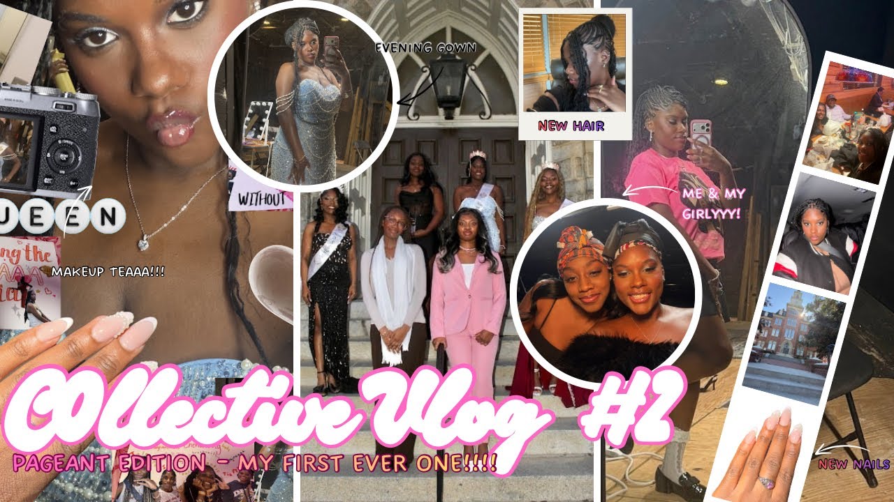 Collective Vlog #2: PAGEANT EDITION!  - 1st one, prep with me, new nails & hair, crowning, etc. 👑🩷🤎