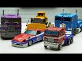 TRANSFORMERS STOP MOTION - Cybertron Optimus, Smokescreen, Construction & Hulk robot in real life!