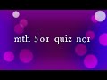 MTH 501 QUIZ 1 |FILE 1 | 2023 MTH501 Quiz No.1 Solution 100% correct Spring 2023| Vu mth501 |