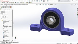 Pillow block Ball Bearing Solidworks part and assembly drawing