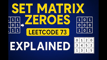 Set Matrix Zeroes Leetcode Python problem 73 | Complete Explanation 2:30 |