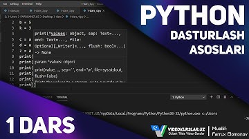1 Dars - Python Dasturlash Asoslari - O