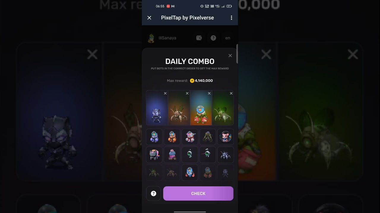 PixelTap by Pixelverse today combo card 22th june 😀 