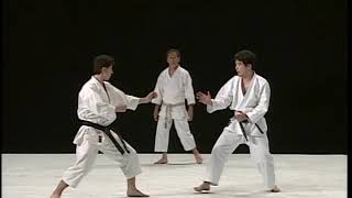 Jiyu-kumite training Yamamoto, Imamura, Naka