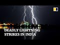 Lightning strikes in India kill 65 people over a single weekend