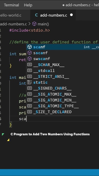 C Program to Add Two Numbers Using Functions | Jayant Tripathy - YouTube