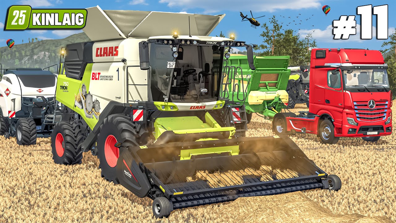 День сбора урожая с Макдоном и CLAAS + кормление настоящей рыбы | Ферма Кинлайг | Farming Simulat...