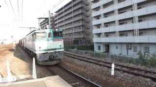 JR貨物 EF65 1089号機 貨物列車 通過