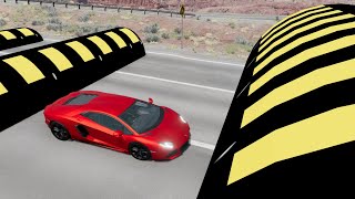 Testing Cars vs MASSIVE Speed Bumps in BeamNG Drive