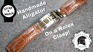 Hand making an Alligator Watch Strap for a ROLEX Serti Submariner 11613's bracelet clasp!