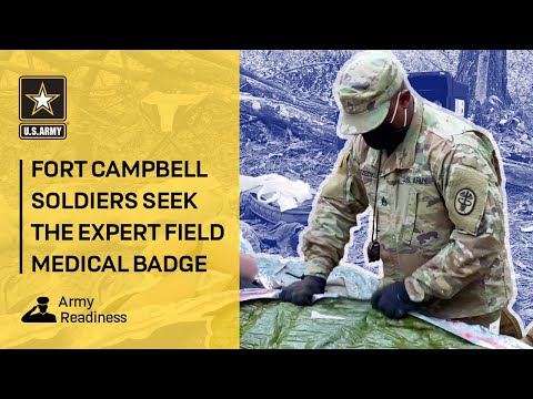 Fort Campbell 군인은 전문 야전 의료 배지를 찾습니다.