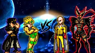 Dio K1 V2 & Jotaro K1 V2 VS Accurate Saitama & Monster Garou in Jump Force Mugen
