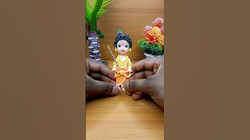 Reverse Play ▶️ Shree Krishna Idol Making 🦚😍 #shreekrishna #shorts #youtubeshorts