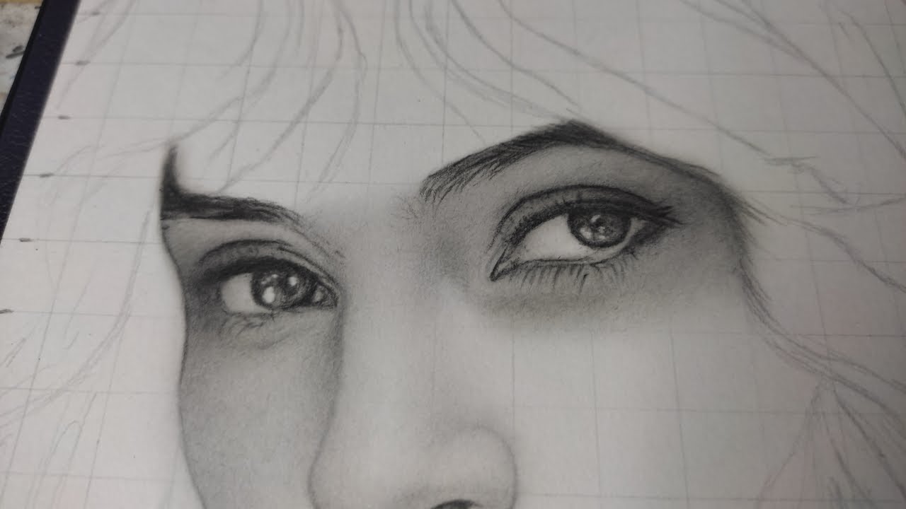 Drawing Eye Using Charcoal powder and Graphite Pencils - YouTube
