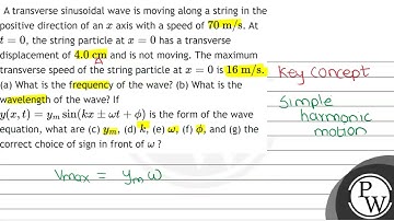 A transverse sinusoidal wave is moving along a string in the positive direction of an \( x \) ax...
