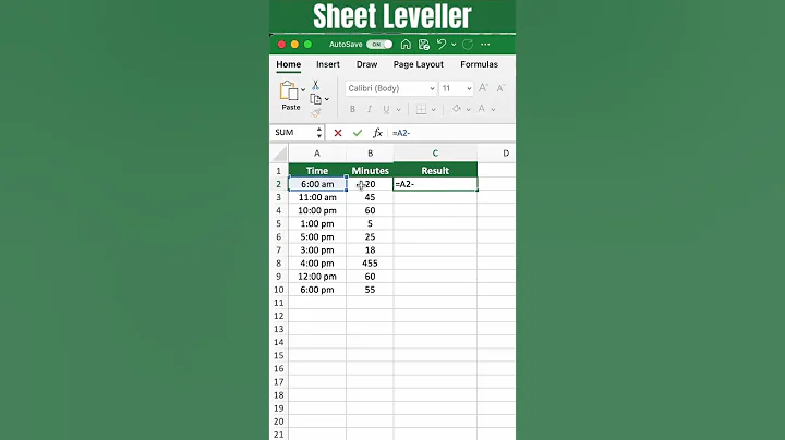 Subtract Minutes from Time in Excel Like a Pro!