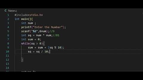 Neon Number in C | Lecture - #21