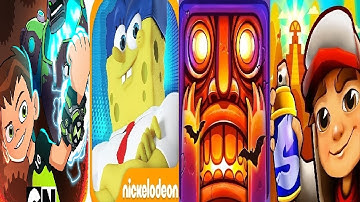 Subway Surfers Peru VS TEMPLE RUN 2  HALLOWEEN 2020 VS Sponge Bob:  on the Run  Ben 10: Up to Speed