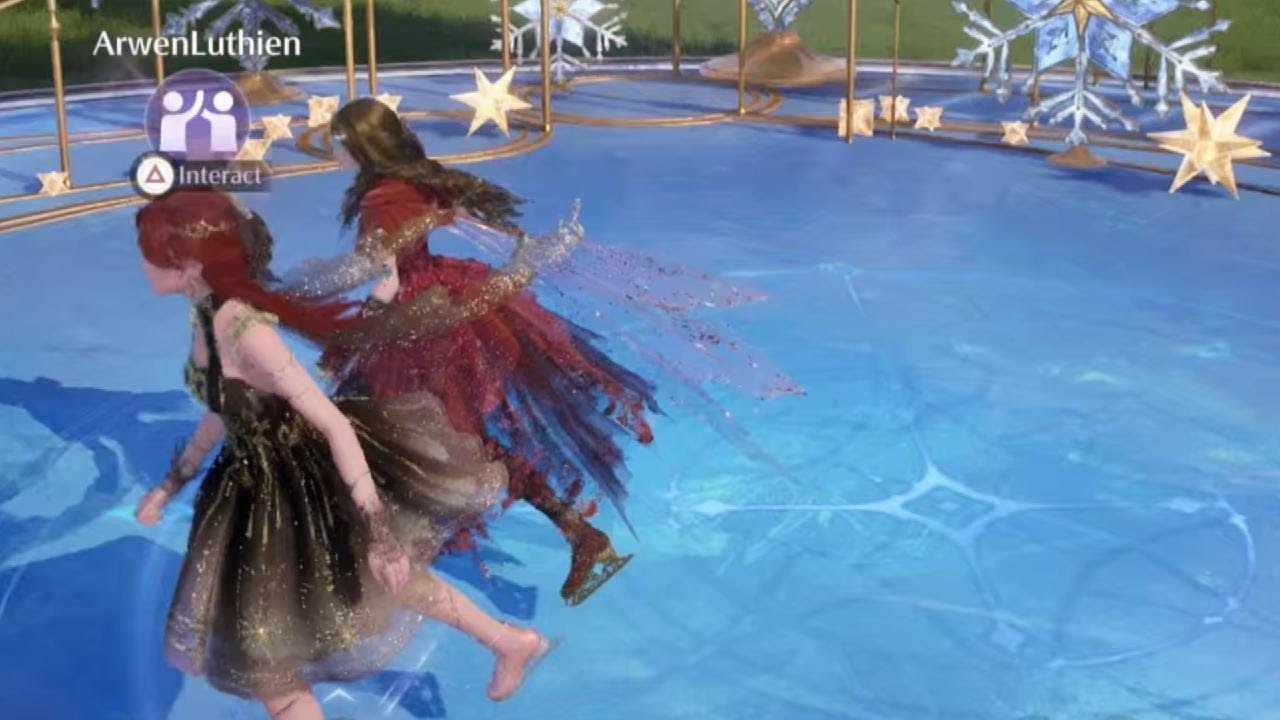 Infinity Nikki Rare Home Visit Ice Skating Rink with ArwenLuthien