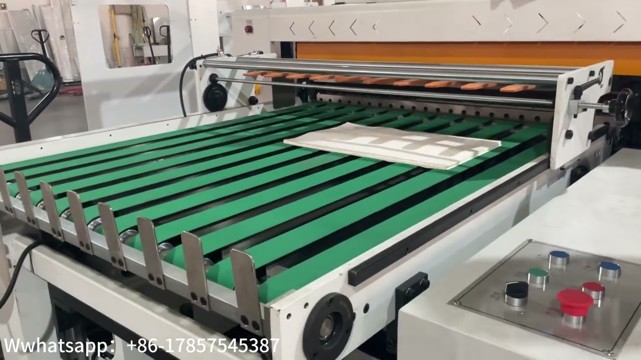 HKS-1100 roll to sheet cutting machine cut 30gsm hamburger paper for Jordan customer