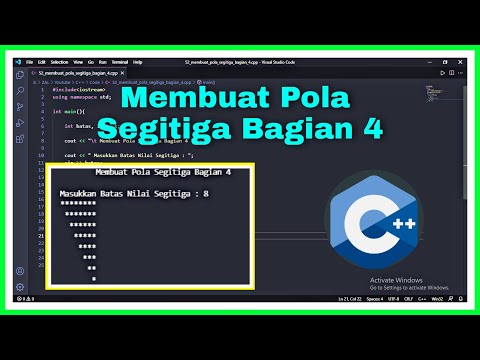 Membuat Pola Segitiga Siku siku dengan Bintang (Bagian 4) | C++