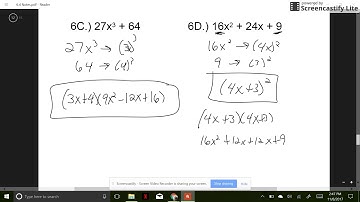 Section 6.4 Part 2 - Factoring Polynomials