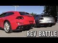 Supercar Rev Battle: Ferrari Twin Turbo V8 vs Naturally Aspirated V12!