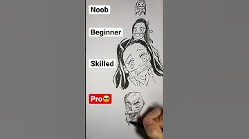 How to draw Nezuko in different levels #shorts #drawing #animeart #sketching #demonslayer #nezuko