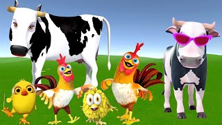 El Pollito pío 3d | El toro se congela jugando en el juegodel Toro y el Tractor 3D🎶 screenshot 5