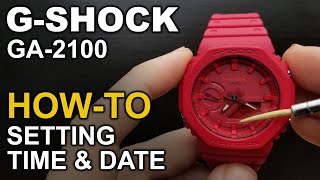 Gshock GA-2100 - Setting time and date Tutorial