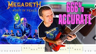 MEGADETH - Rust in Peace - 🅱️ASS TABS and ENTIRE album play through ☢️