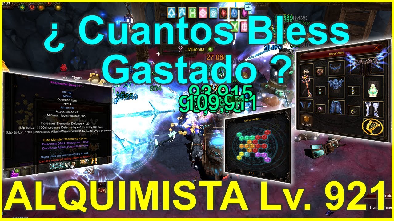 Alquimista Lv 921 ¿ Cuantos Bless Gaste ? Mu Online