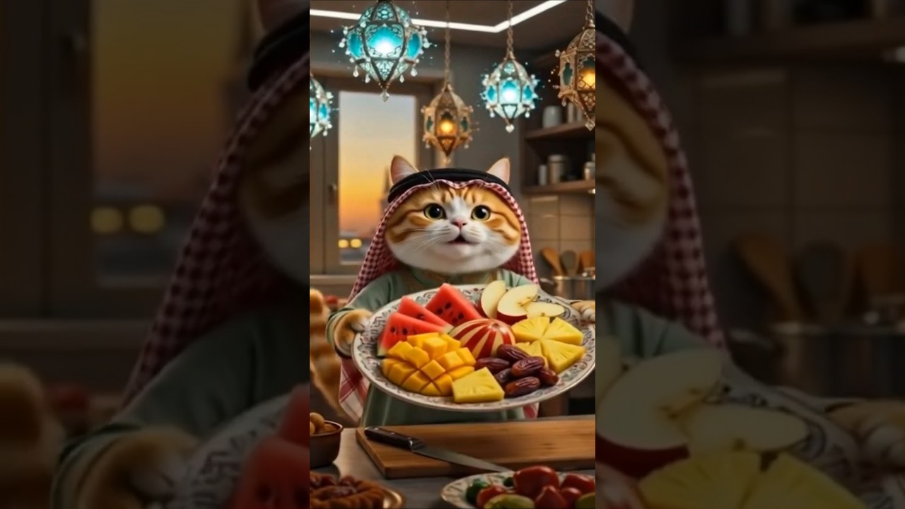 Ramadan Cat Cooking Iftar & Praying Namaz🐱🌙|Islamic Cat Short 
