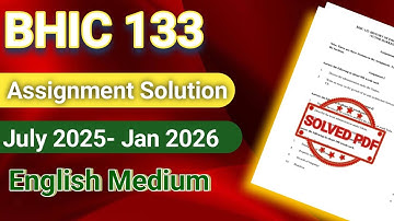 Bhic 133 assignment solution | Bhic 133 assignment solution in english medium 