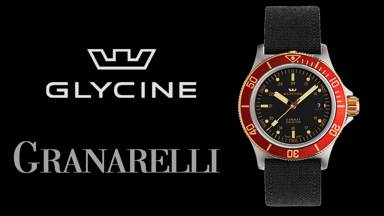 GLYCINE COMBAT SUB RED BEZEL