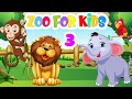 Animals At The Zoo | 3  Learning About Zoo Animals | Vocabulary video for kids