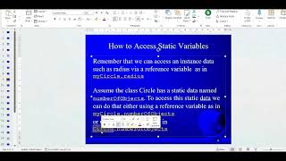 Chapter 8 1 Java classes static